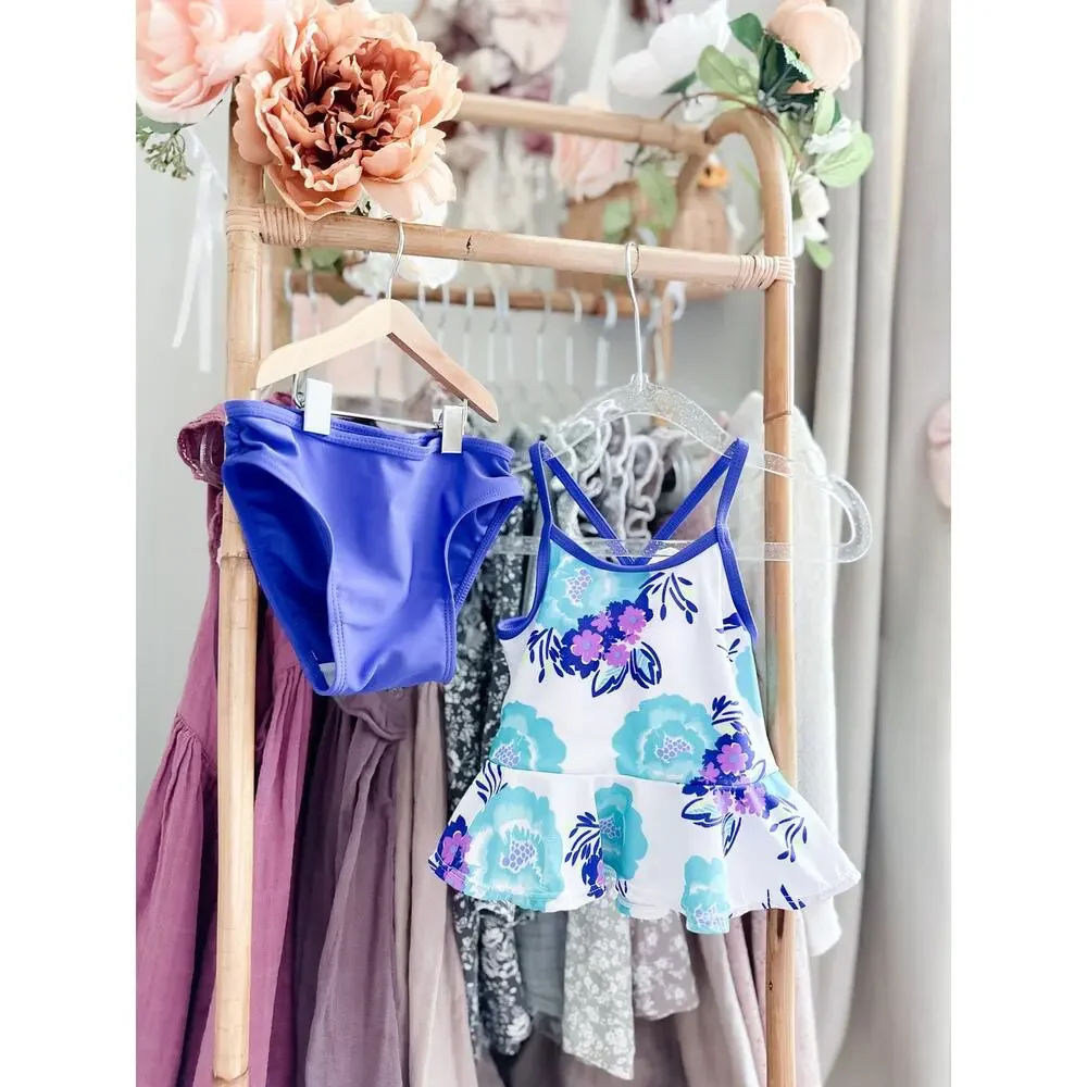 EUC Old Navy floral peplum tankini swimsuit 18-24mths